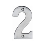 M Marcus Heritage Brass Numeral 2 - Face Fix 76mm Heavy font